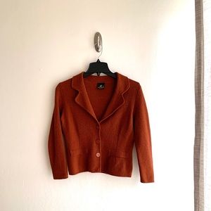Alpaca Sweater Blazer in Rust.